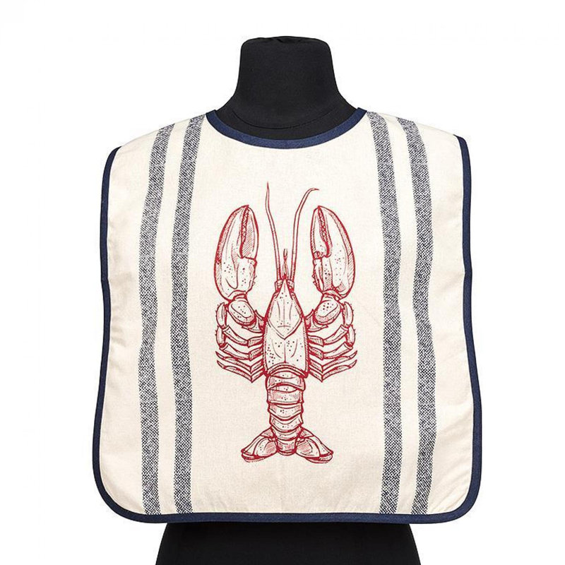 Bavoir rayé homard