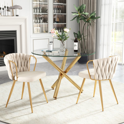 Elegant Round Glass Dining Table Set