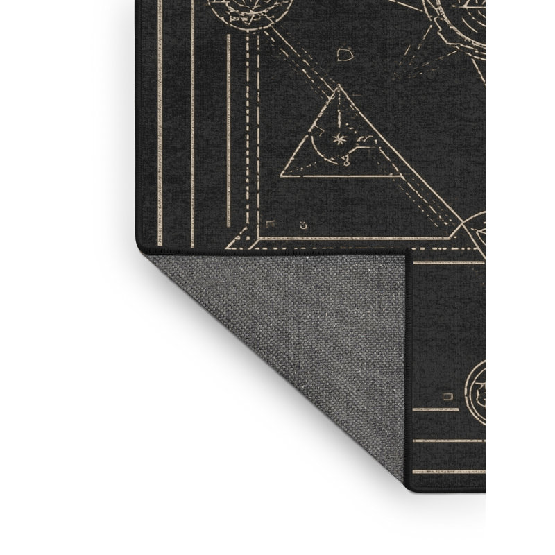 Tapis gris doux et moelleux à motif géométrique Alchimie, 3 x 5