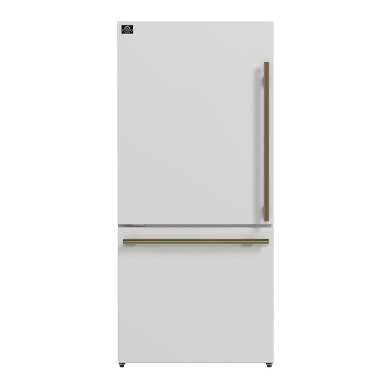 Forno Milano 2-Piece 62-Inch Freestanding Bottom Freezer Refrigerator, , 34.4 cu.ft,, White