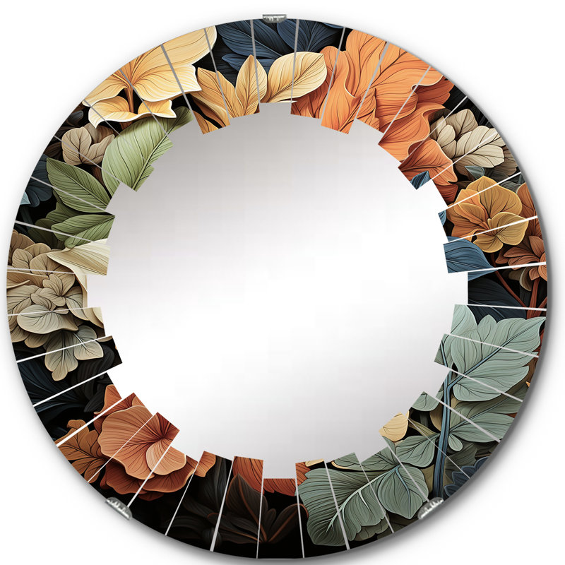Loyers - Miroir mural floral rond, 24 po x 24 po