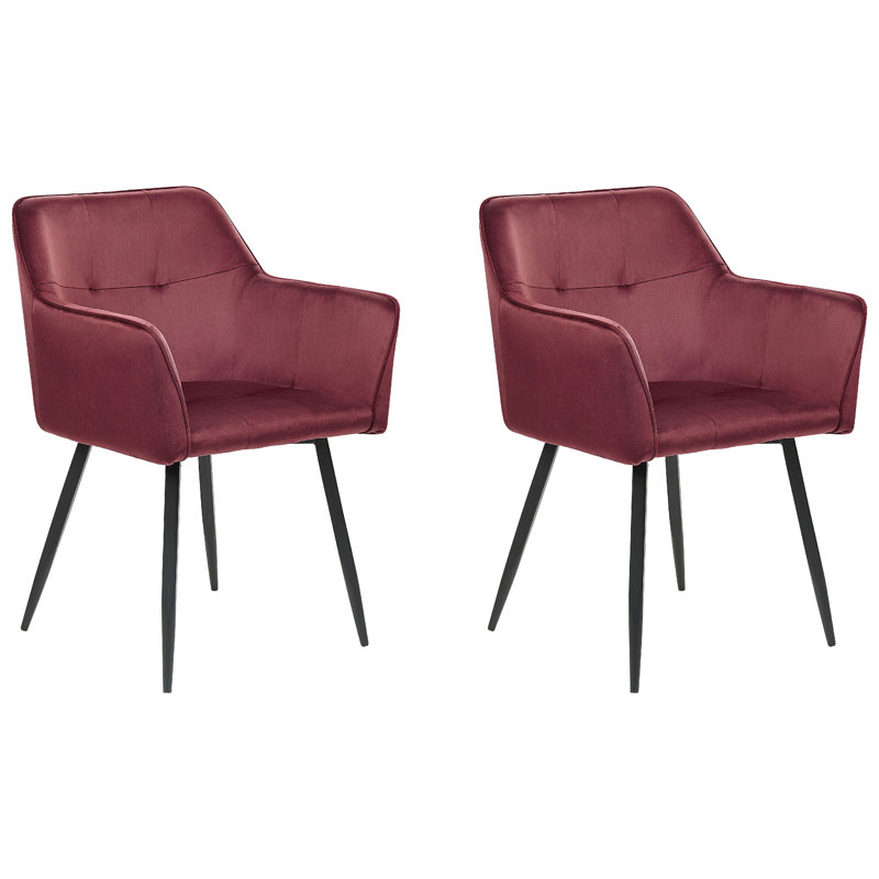 Almasi Tufted Velvet Armchair, Burgund