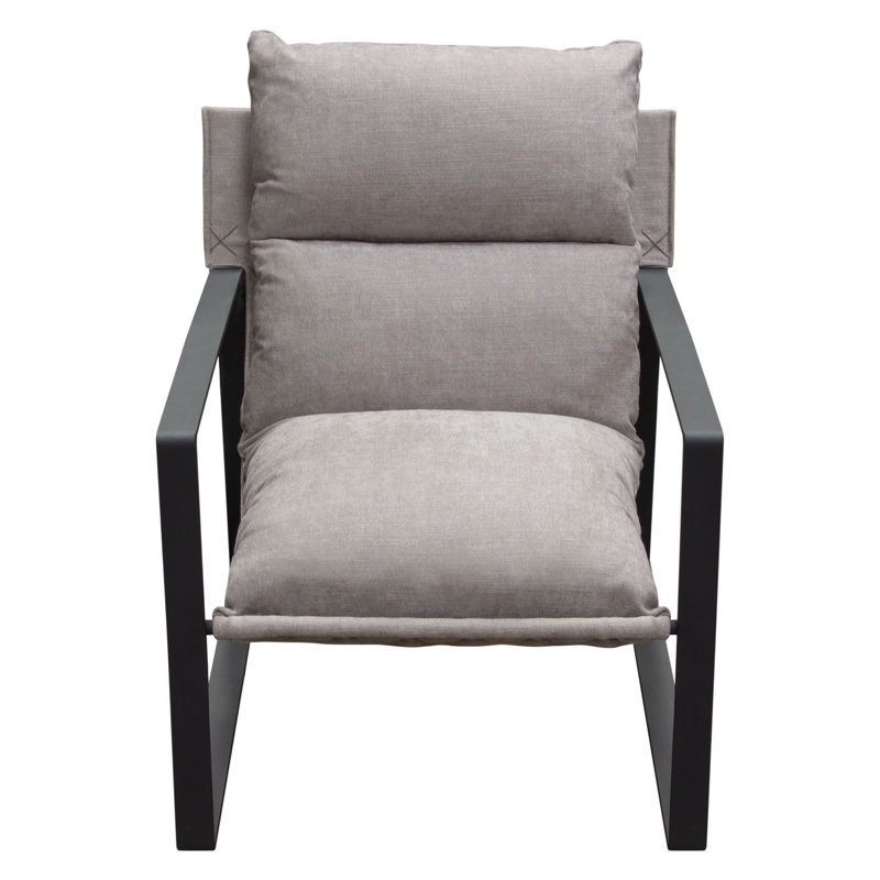 Kassity Upholstered Armchair, Gray Polyester