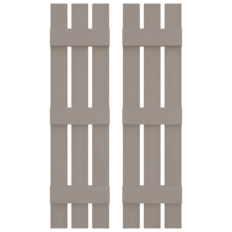 Builders Edge, paire de volets personnalisés à trois planches espacées, planche-n-lattes, 56 po, Argile
