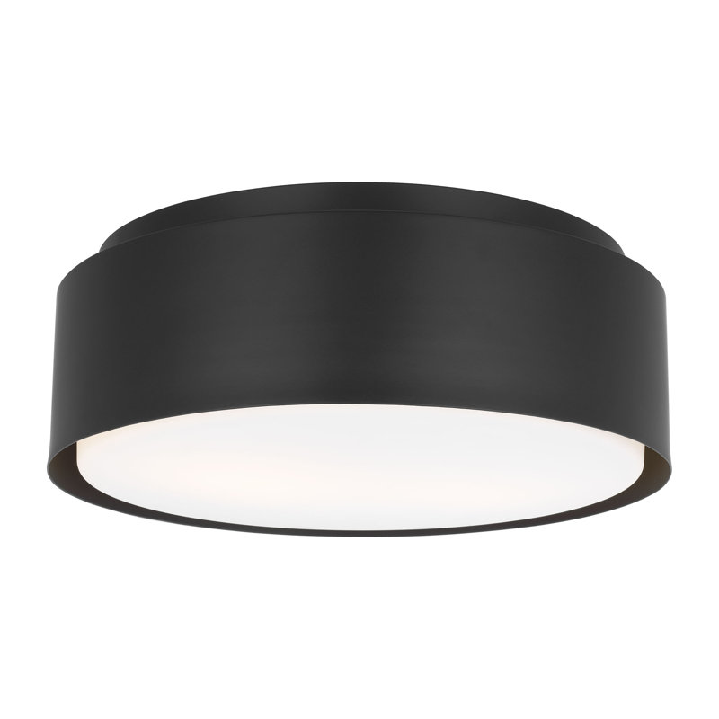 Dartmore Medium Flush Mount, Midnight Black, 5.625" H x 15" W x 15" D, Midnight Black