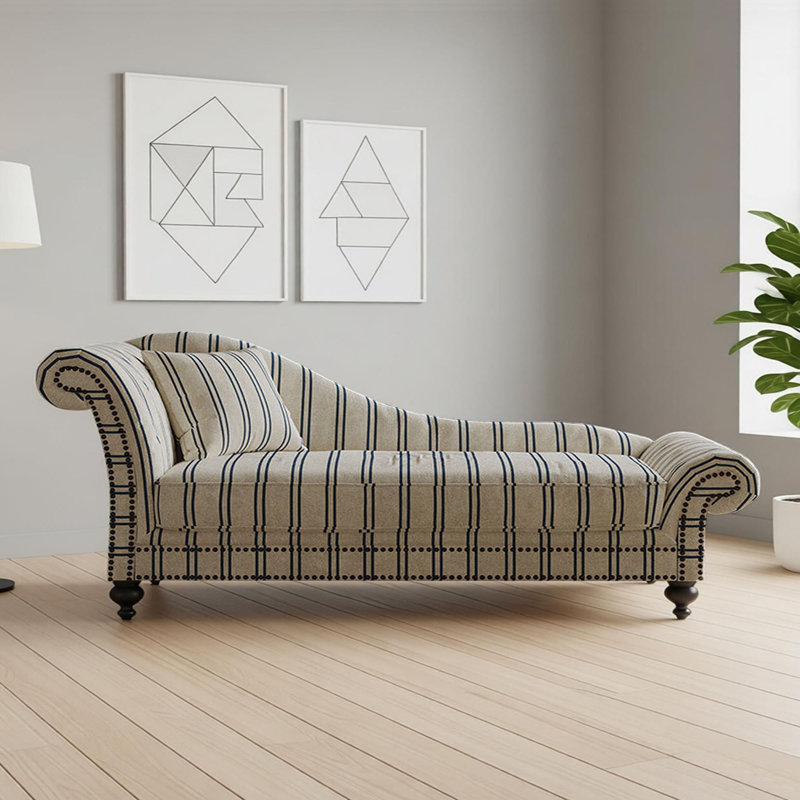 Simple curved stripe design chaise longue