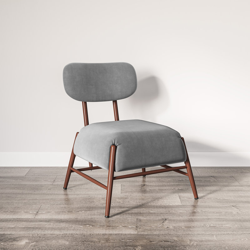 Luice Velvet Side Chair, Gray Velvet