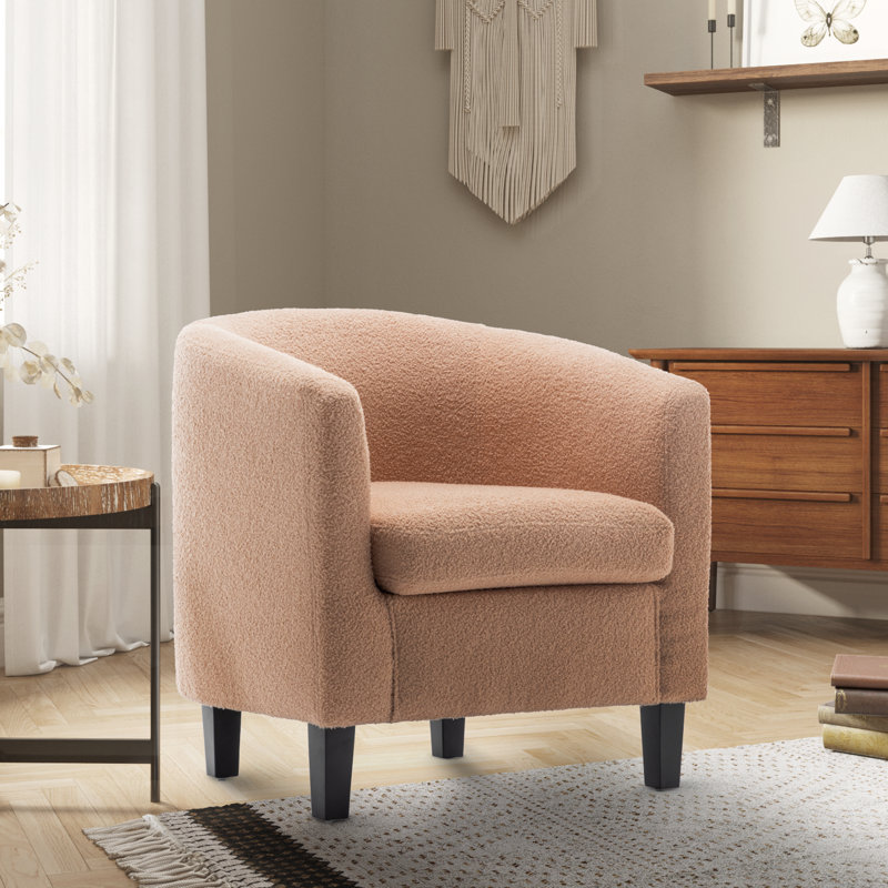 Lolmaugh Upholstered Barrel Chair, Brown