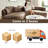 Lakera 128“ Modern Faux Leather Sectional Curved Sofa with Right Chaise, Upholstered Brown Leathaire Couch, Leather Sectional Sofas-114896299-90218694