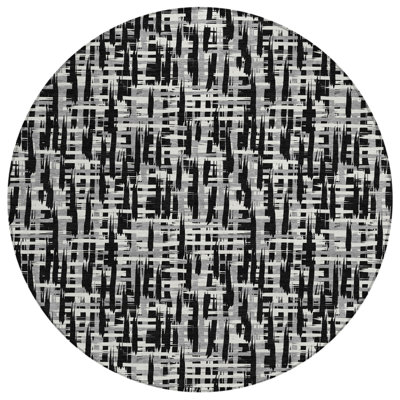 Tapis rond noir 8 po