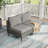 2 Person Armless Wicker Sofa Gray-547829116
