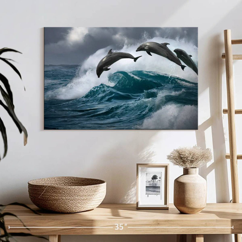 Leaping Dolphins, 16" H x 24" W