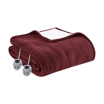 Couverture chauffante molletonnée en sherpa
