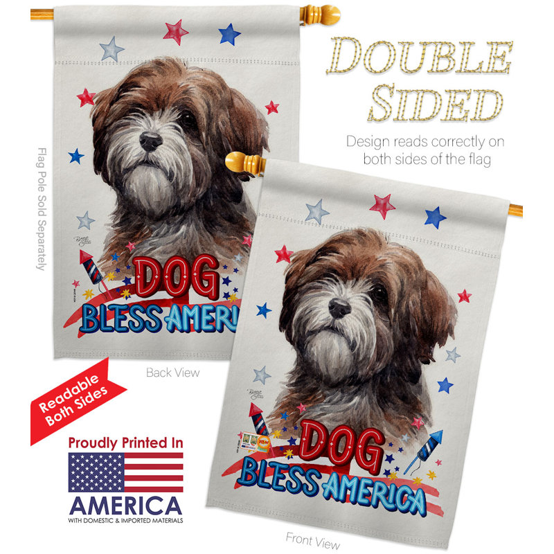 Drapeau de maison patriotique en polyester 3 faces 2 x 2 pi
