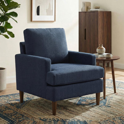 Upholstered Armchair with Square Arms