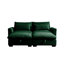 Canapé Corduroy à deux places avec 2 repose-pieds de rangement, canapé modulaire à 2 places, sièges confortables, canapé vert-1504773559