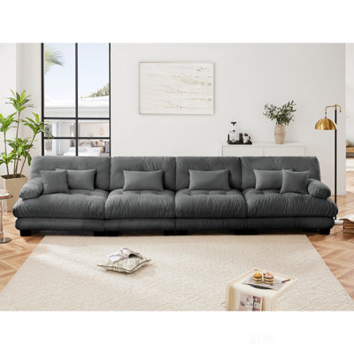 Canapé modulaire à 4 places avec assise profonde, revêtement en chenille et conception modulaire pour un confort et une flexibilité ultimes dans n'importe quel espace