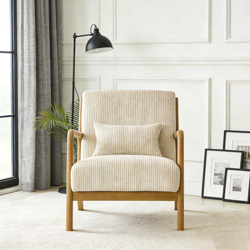 Wooden Lounge Chair, Beige