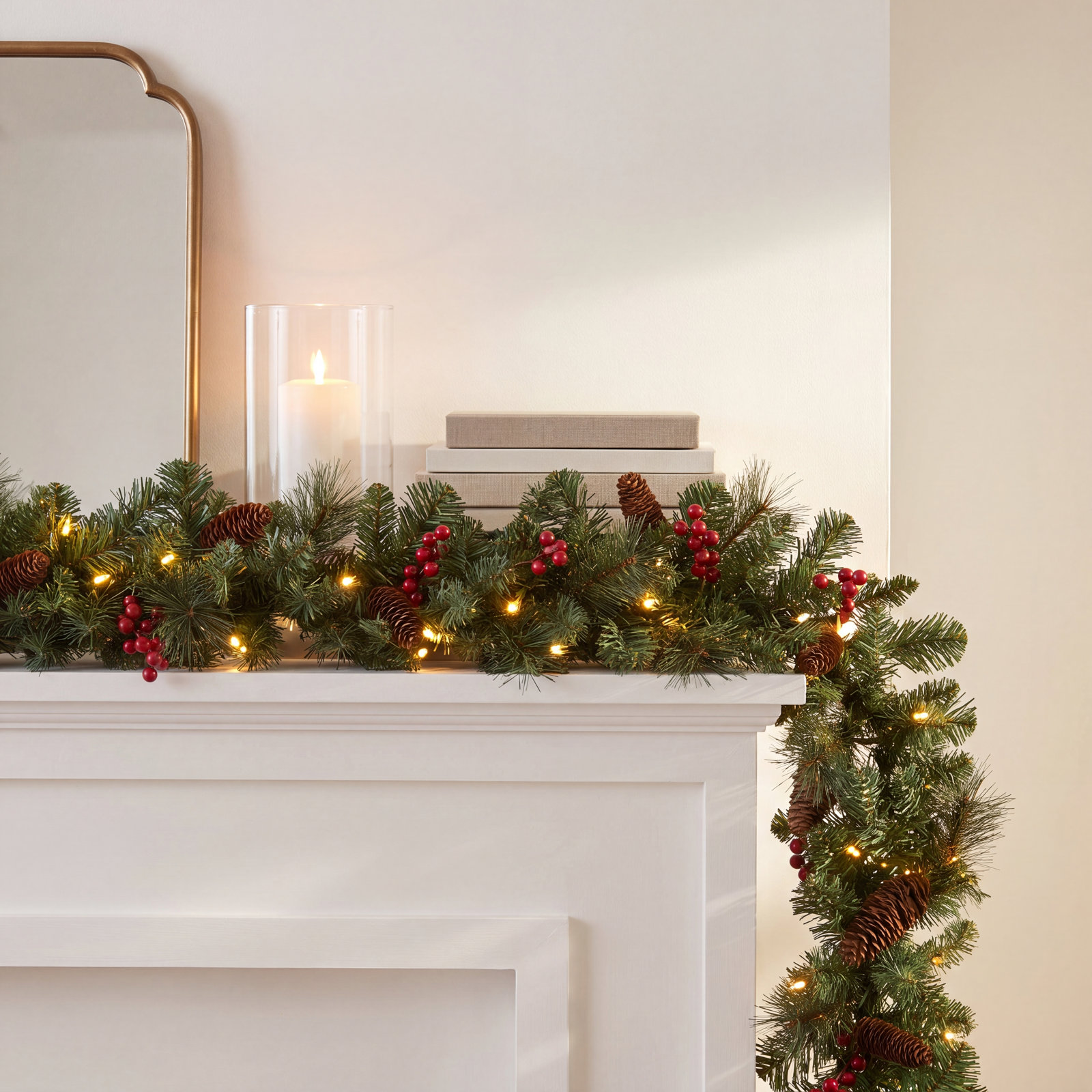 National Tree Company Crestwood 10" Pre-Lit Garland
