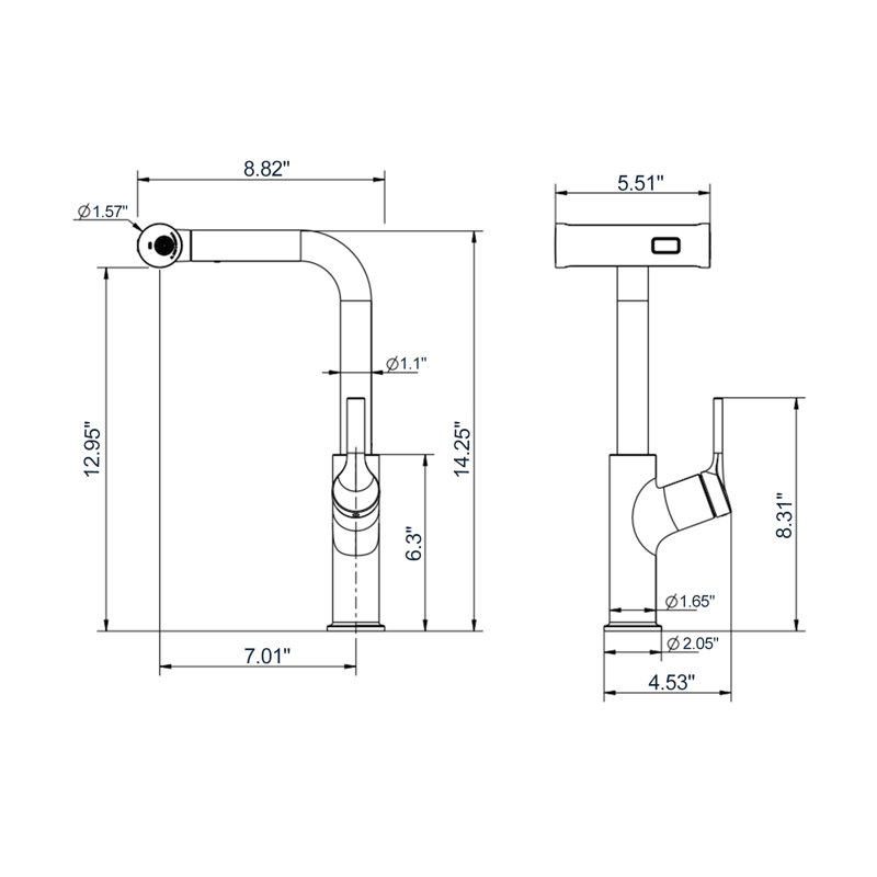 Kitchen Faucets with Pull Down Sprayer for 4 Function Waterfall Kitchen Sink Faucet Stainless Steel Kitchen Faucet