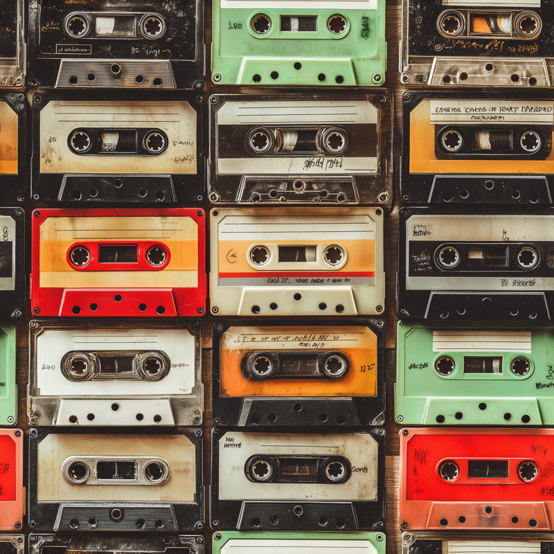 Rouleau de papier peint à cassettes rétro, Peel and Stick