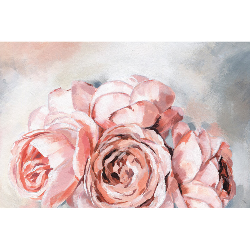 « rose rose bouquet », reproduction sur toile tendue, H 24 po x l 36 po