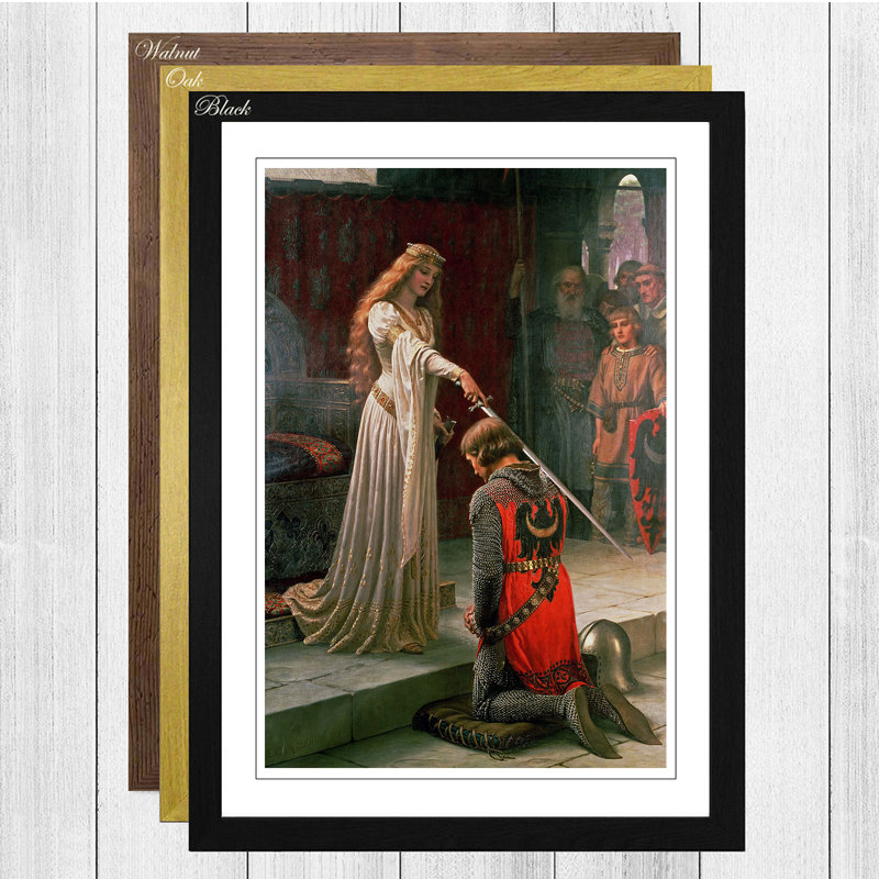 The Accolade by Edmund Leighton - Framed Print, Oak