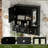 Wall Mounted Medicine Cabinet With 3 Drawers, Hooks, And Mirrors For Bathroom Storage, 24-Inch, Modern Style, Painted Solid Wood 41 Storage High-Define Vanity, , Black Finish-1824485091