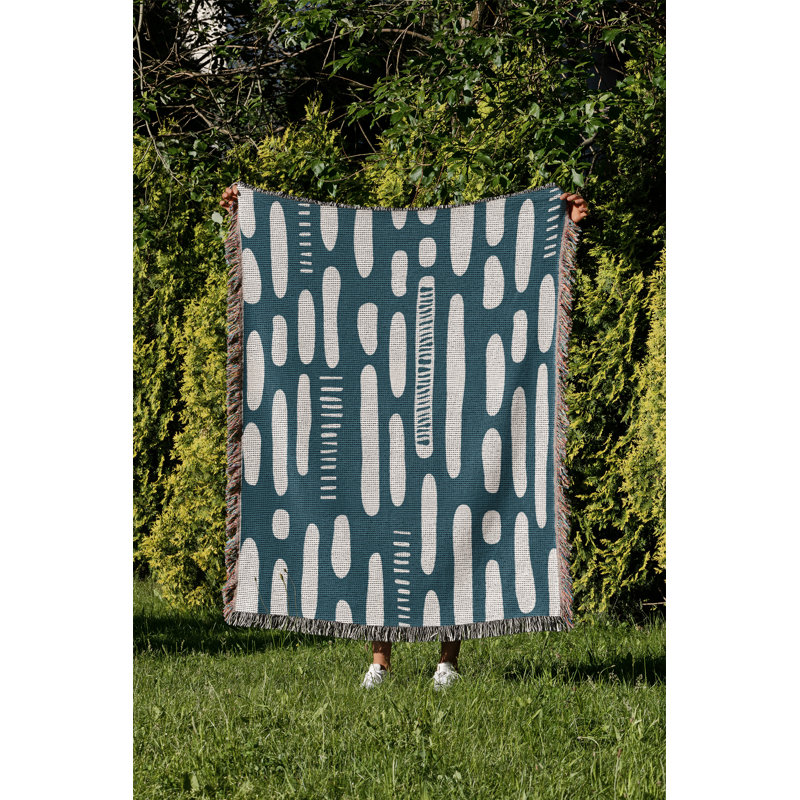 Jeté en coton Deka, 60 x 60, Sarcelle