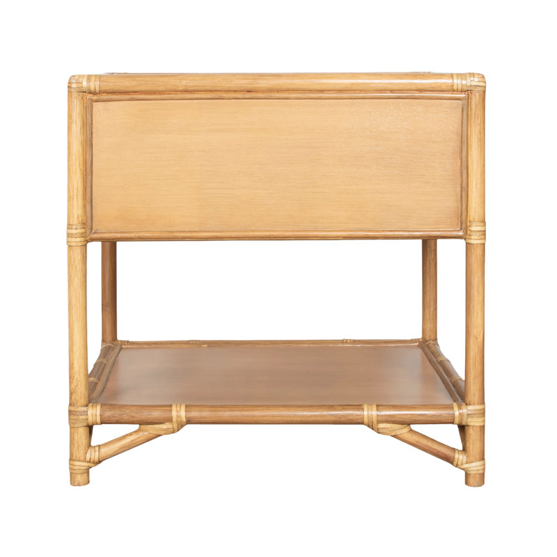 Olivia Collection 1 - Drawer Rattan Nightstand, Natural