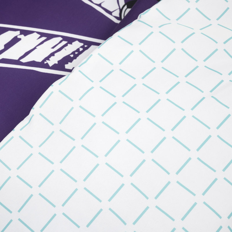 Girls Soccer Kick Reversible Oversized Comforter, Purple/Pink, Queen Comforter + 4 Additional Pieces