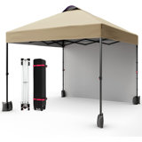 10' X 10‘ Pop Up Canopy With Sidewalls For Outdoor, Waterproof Portable Canopy With One Push Setup