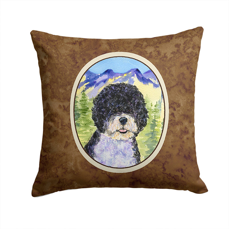 Coussin décoratif d’intérieur/d’extérieur à imprimé de mer portugais water dog