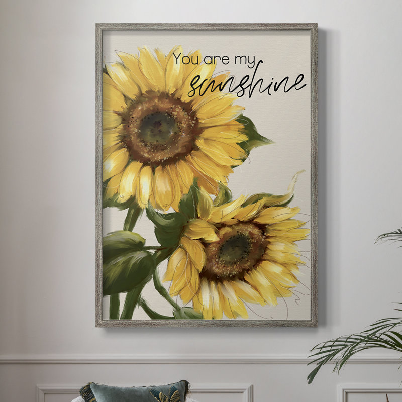 «You Are My Sunshine», reproduction encadrée - bois massif 47532, H 21 po x l 17 po