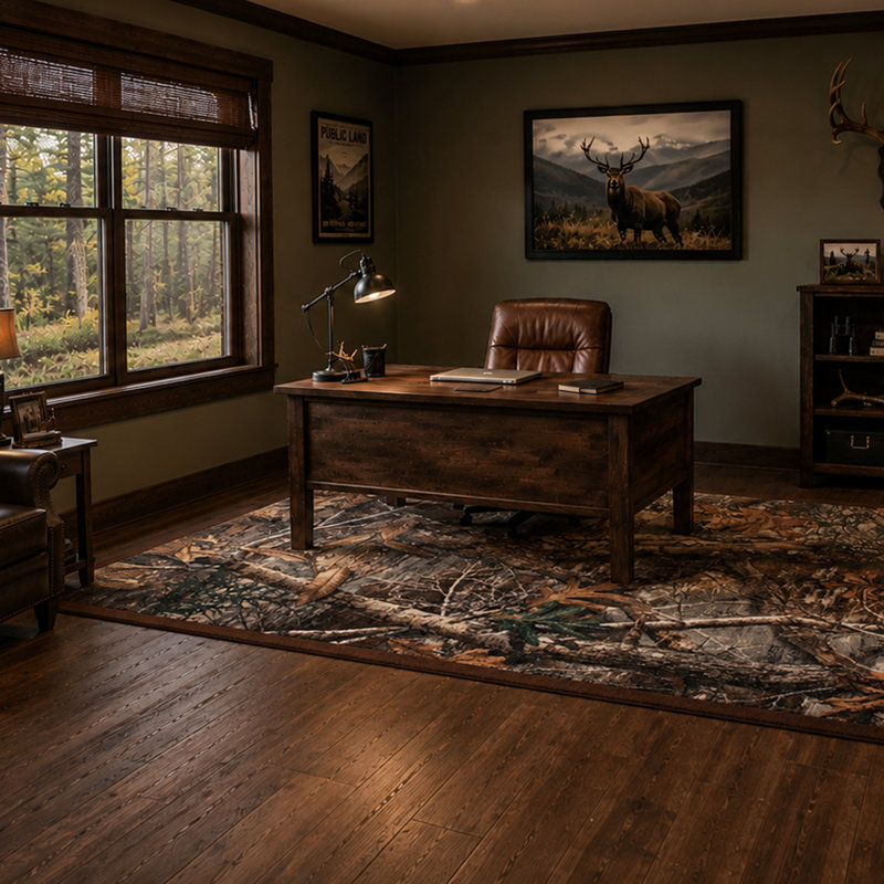 Realtree EDGE Camouflage Area Rug, Rectangle 5'4" x 7'8"