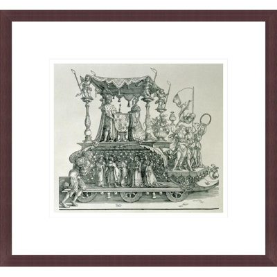 The Burgundian Marriage or the Triumphal Procession of Emperor Maximilian I of Germany (1459-1519) showing the wedding chariot of Maximilian and Mary of Burgundy (1458-82) steered by the figure of Victory by Albrecht Dürer -Framed Giclee Print