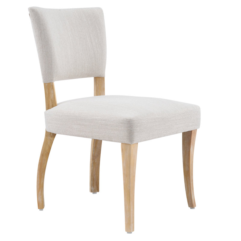 Chaises de salle à manger Langmere, 2, Coussin beige / structure naturelle