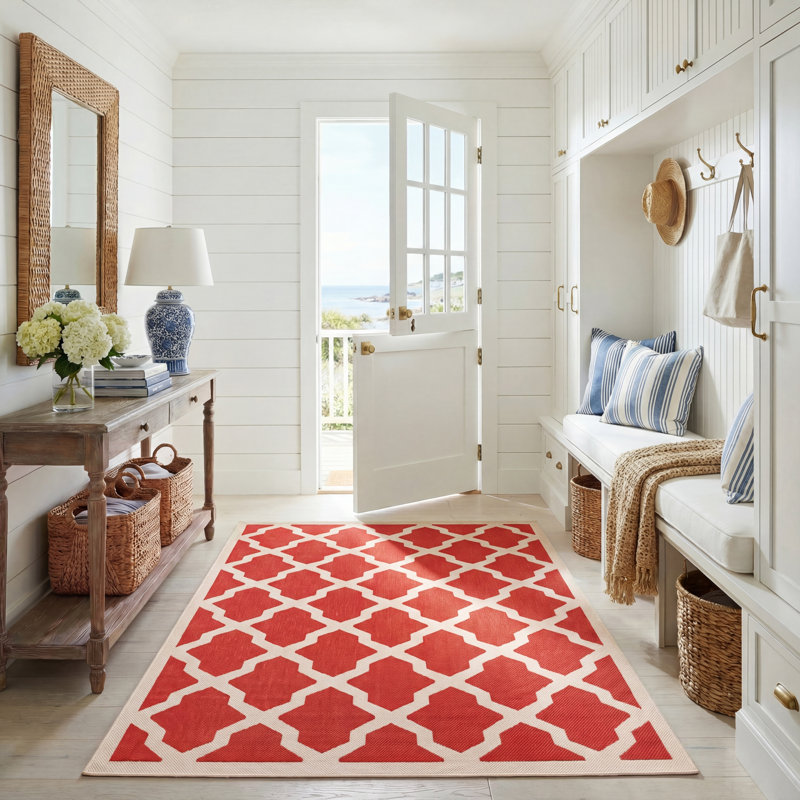 Herefordshire Performance Geometric Indoor/Outdoor Area Rug, Rectangle 5'3" x 7'7"