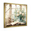 Blanc et vert antique, charme de fenêtre floral - art mural fenêtres de ferme-1605431757-1605431756