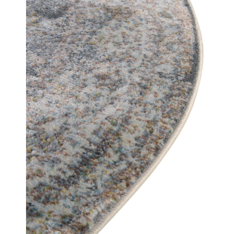 Folmar Oriental Fume Gray Area Rug, Round 6'1"