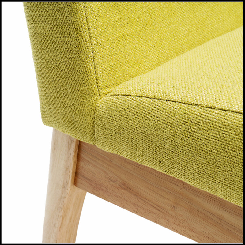 Chaise de salle à manger confortable en tissu avec coussin épais et structure en bois stable pour une assise élégante, Vert