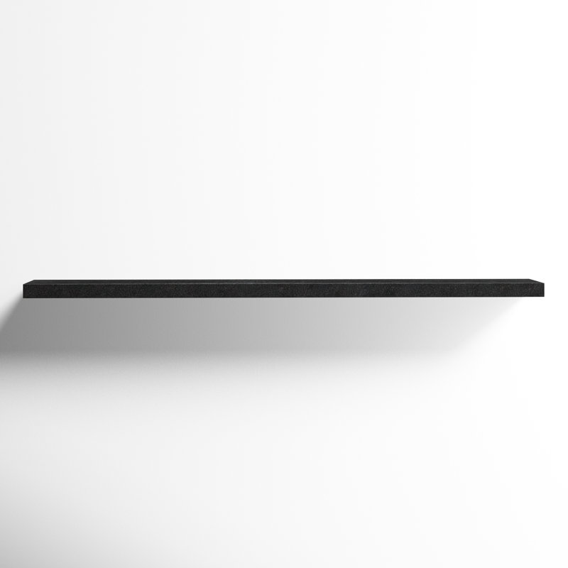 Sherice Manufactured Wood Floating Shelf, 1.97" H x 74.81" W x 10.24" D, Matte Black