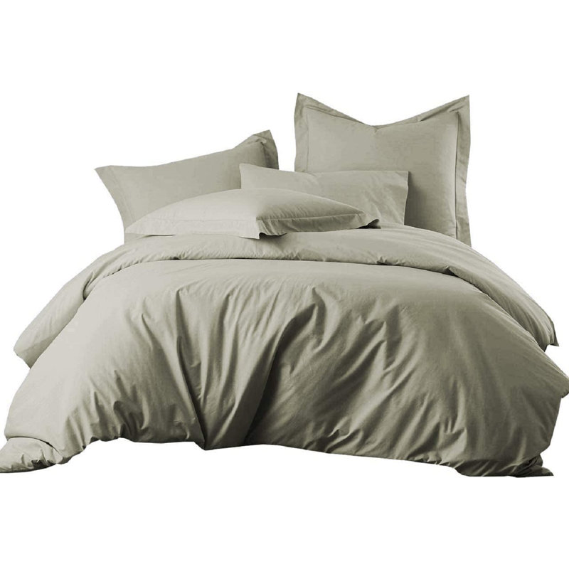 SJT-US-Chunse Twill Duvet Cover, Dark Green, Queen Duvet Cover + 2 Pillowcases