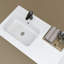Comptoir de meuble-lavabo double 60 po à surface solide, comptoir mince de 0,56 po d'épaisseur, blanc moderne, léger et facile à installer