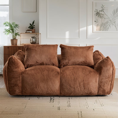 Fauteuil à billes surdimensionné en peluche surdimensionné, grande chaise longue pour adultes avec coussins, causeuse douce et moelleuse pour le salon ou la chambre à coucher, aucun assemblage requis