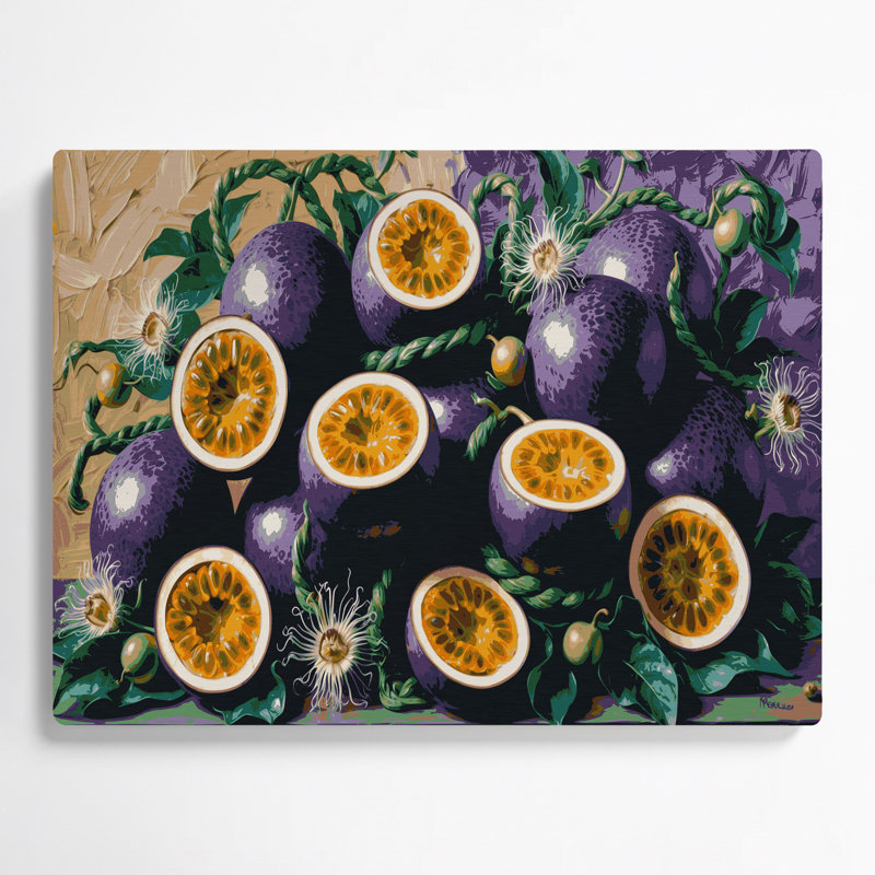 Art mural en métal Fruit Fruit de la passion, H 11 po x l 14 po