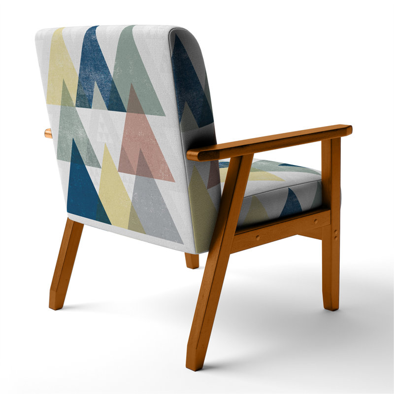'Gebler - Triangle de composition géométrique II - Fauteuil d'appoint rembourré moderne, Accoudoirs carrés bruns