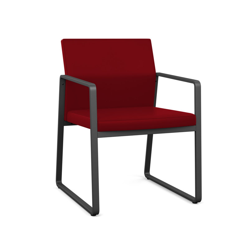 Chaise d'invité Gansett, Anthracite, Vinyle Patriot Plus Bordeaux