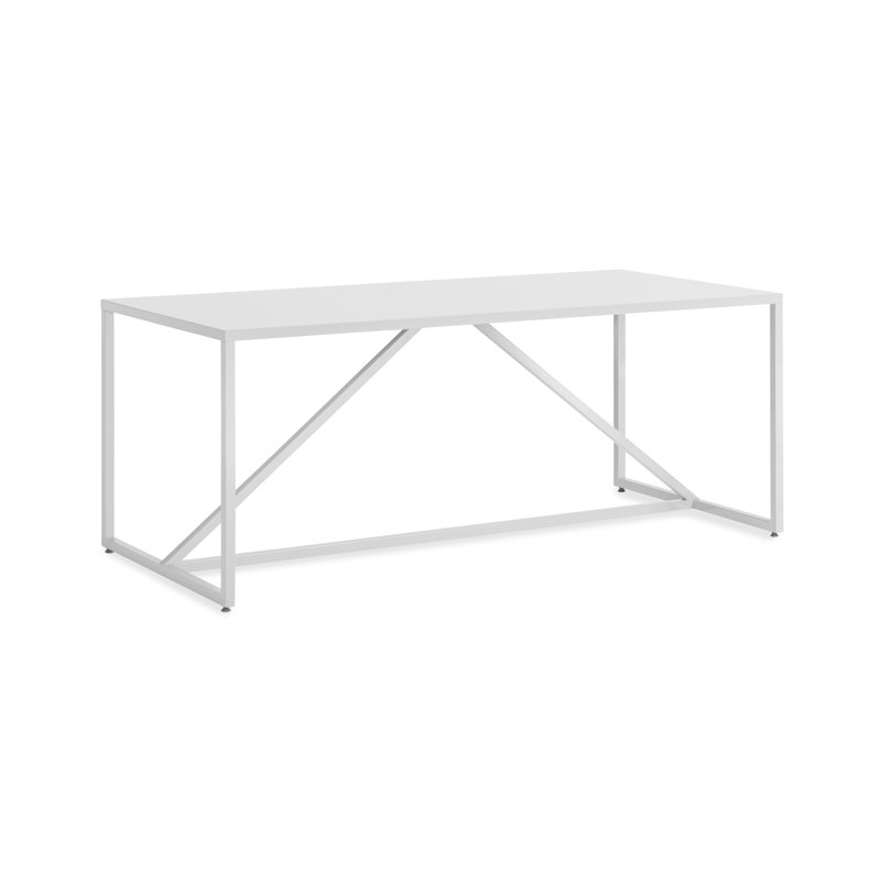 Strut Dining Table, White, 35" W x 90" L, Standard (29" Height)