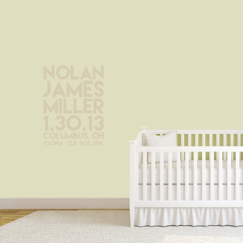 Text & Numbers Wall Decal, Light Beige, Yes